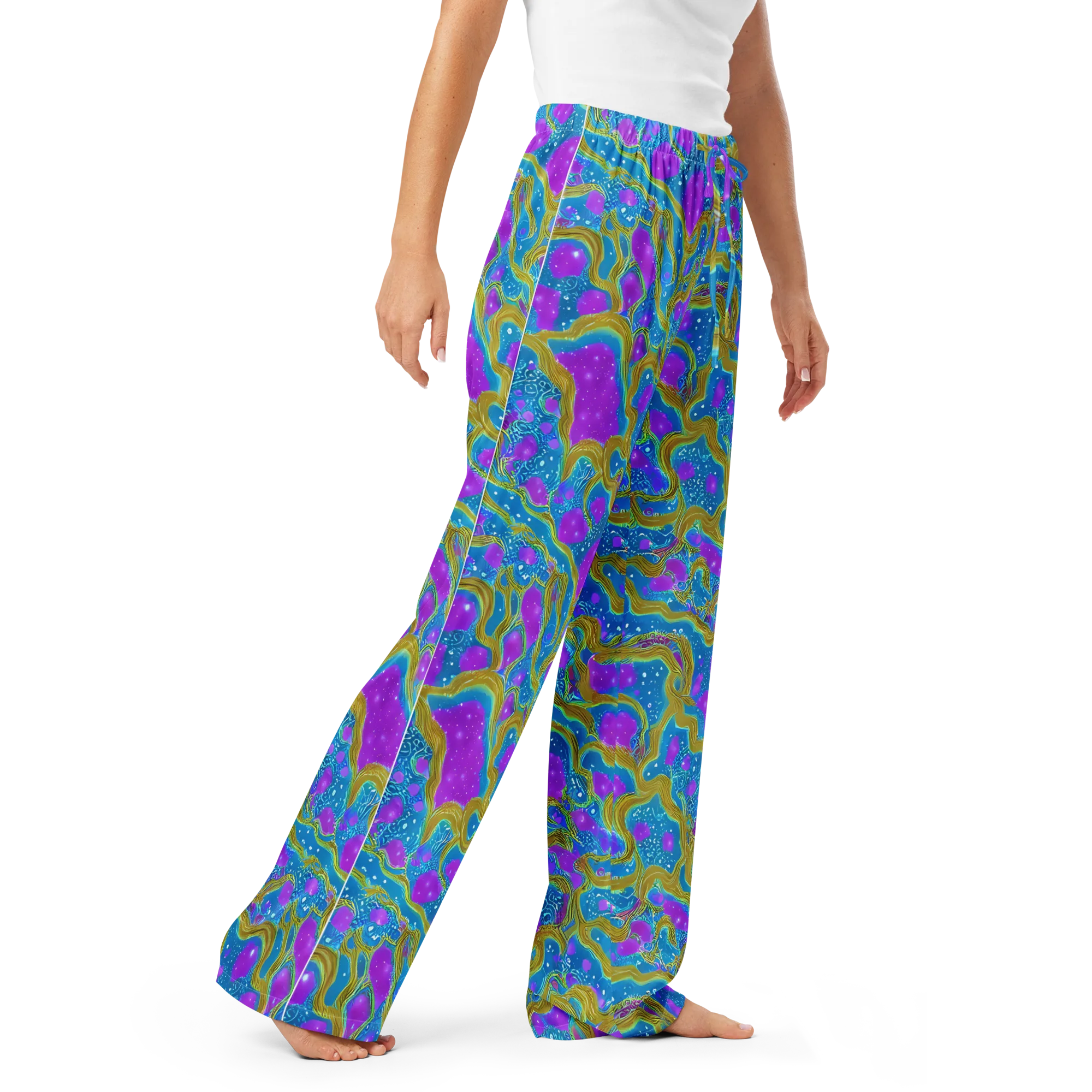 Mystic Waves on Women's Pajama Pants — Right Front