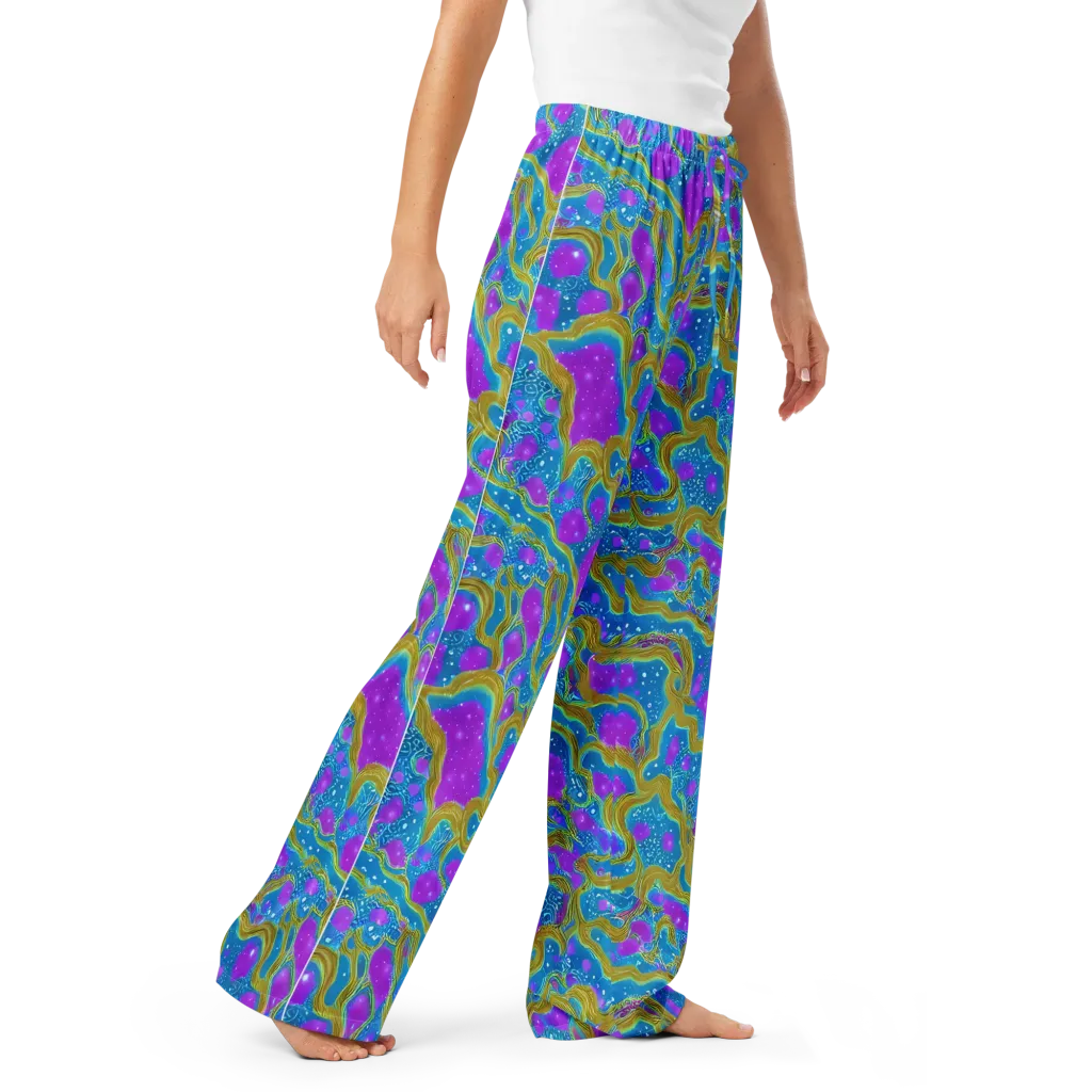 Mystic Waves on Women's Pajama Pants — Right Front