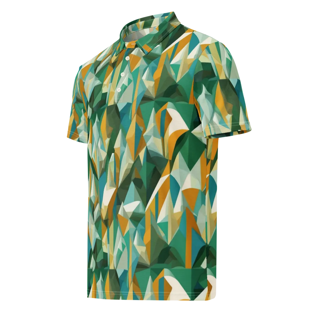 Emerald Facets on Men's Slim Fit Polo Shirt — Left Front