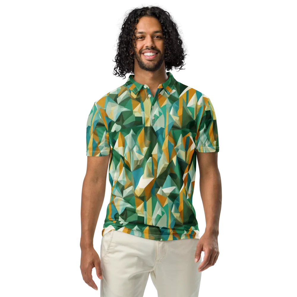 Emerald Facets on Men's Slim Fit Polo Shirt — Front