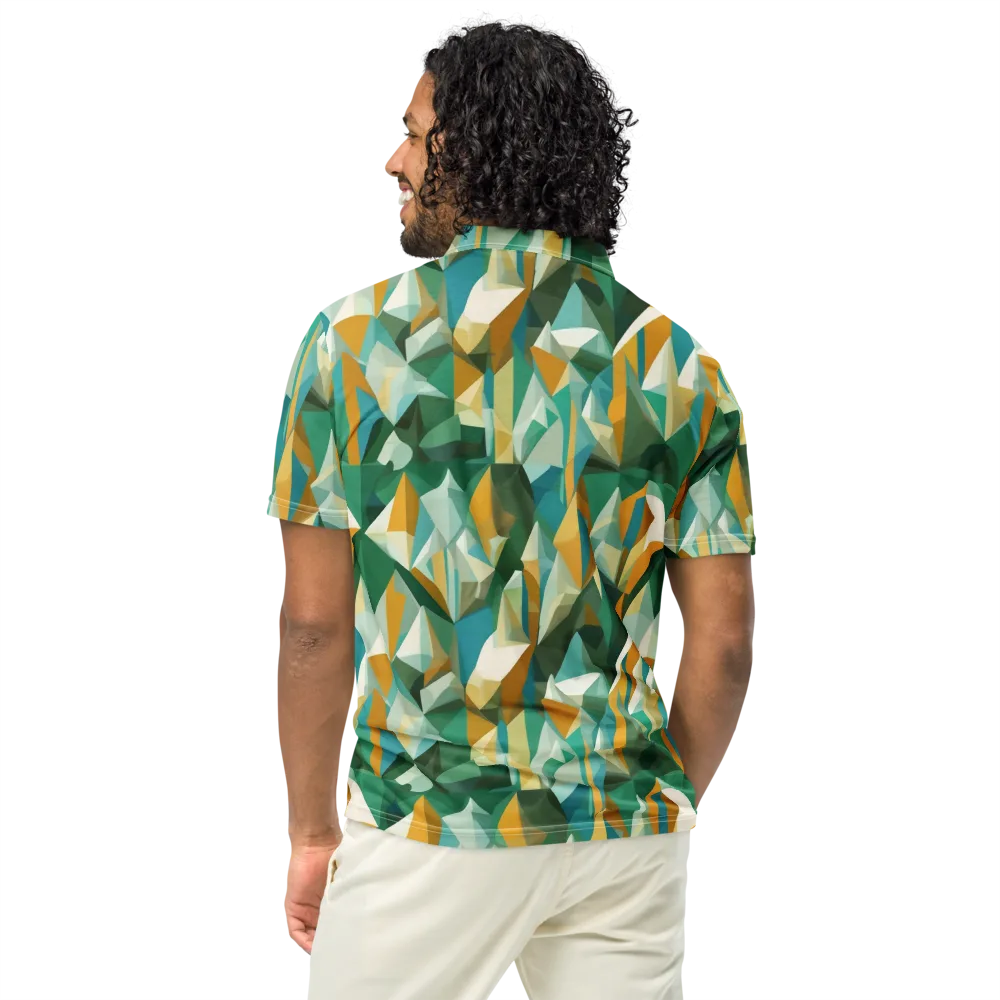 Emerald Facets on Men's Slim Fit Polo Shirt — Back