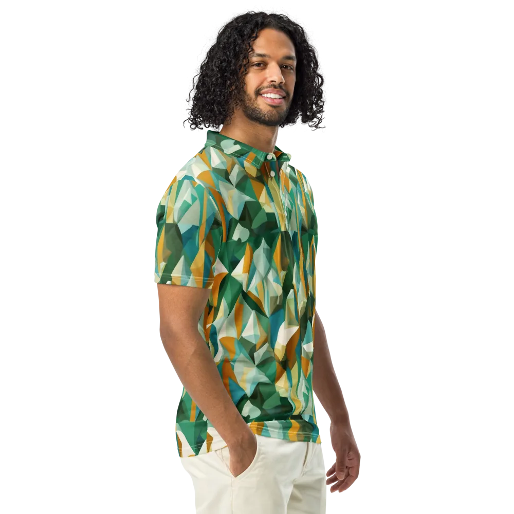 Emerald Facets on Men's Slim Fit Polo Shirt — Right Front