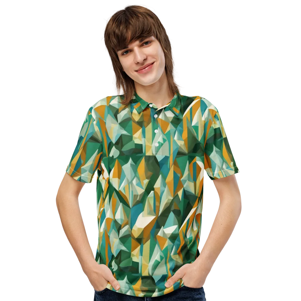 Emerald Facets on Men's Slim Fit Polo Shirt — Front