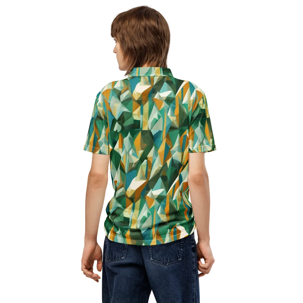Emerald Facets on Men's Slim Fit Polo Shirt — Back