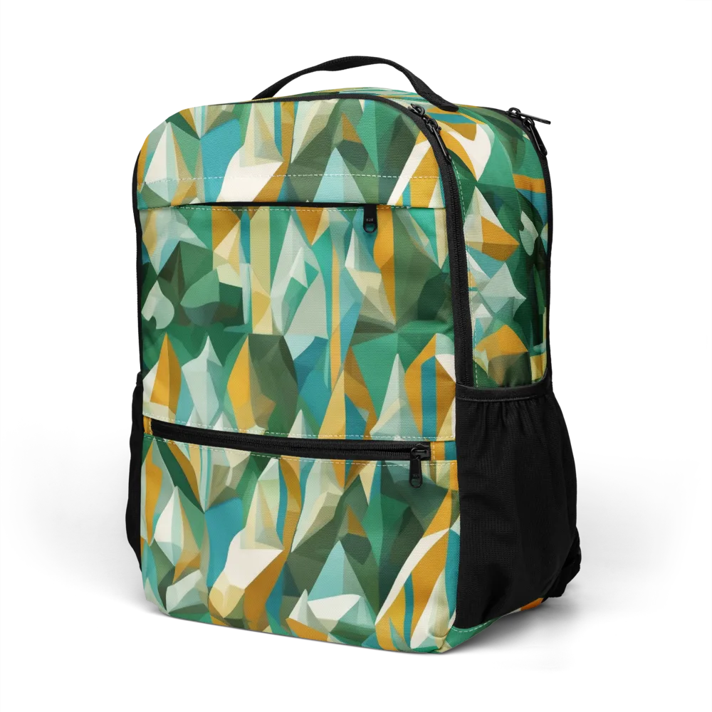 Emerald Facets on Utility Backpack — Left Front