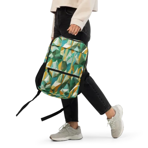 Emerald Facets on a Utility Backpack