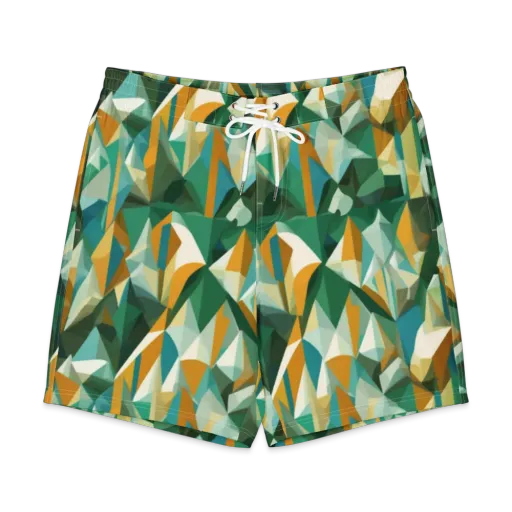 Emerald Facets on a Men's Board Shorts