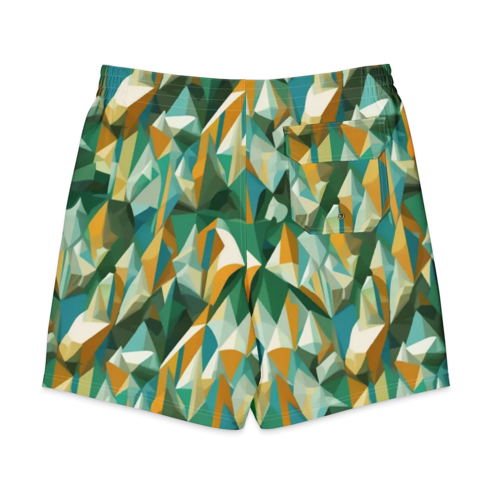 Emerald Facets on Men's Board Shorts — Back