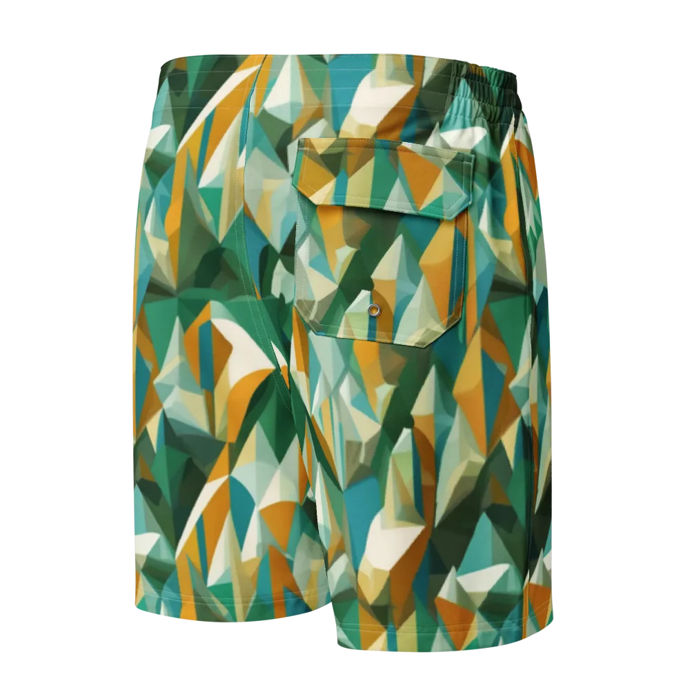 Emerald Facets on Men's Board Shorts — Back
