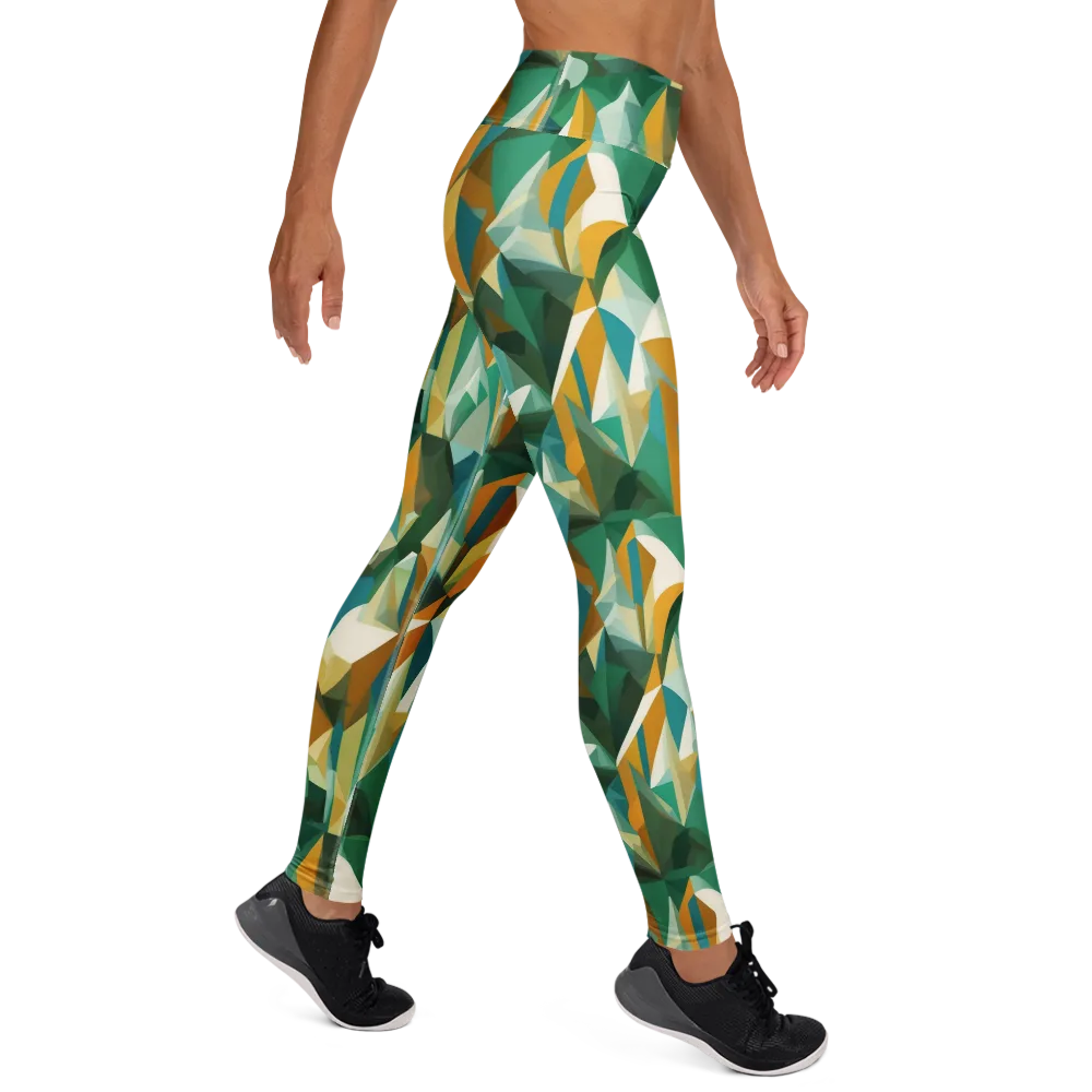 Emerald Facets on Yoga Leggings — Right
