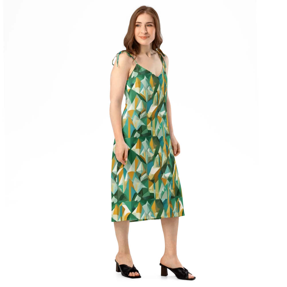 Emerald Facets on Slip Dress — Right Front