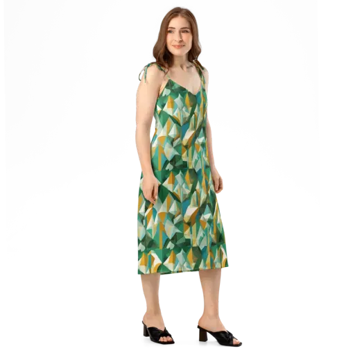 Emerald Facets on a Slip Dress