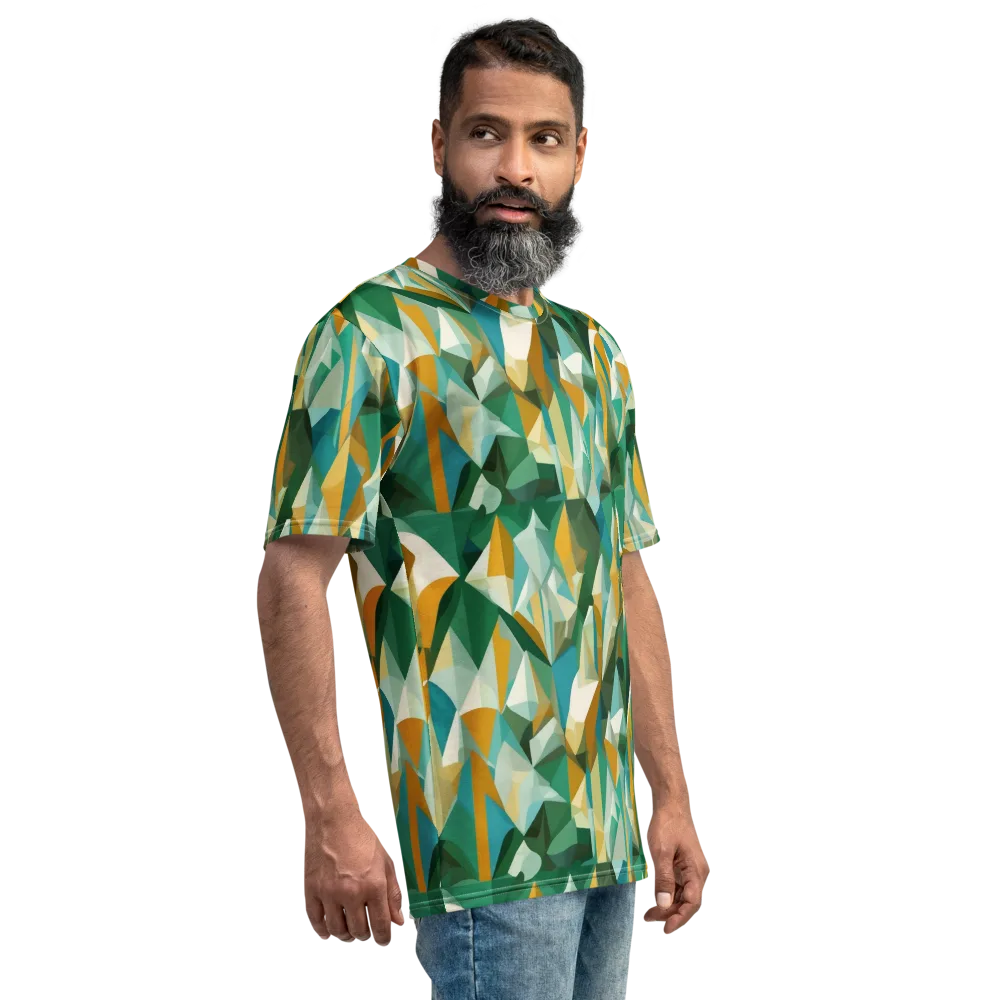 Emerald Facets on Men's Crew Neck T-Shirt — Right