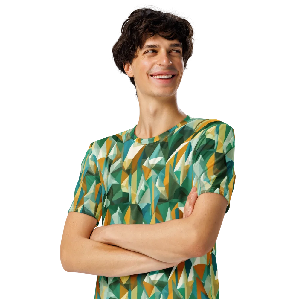 Emerald Facets on Men's Crew Neck T-Shirt — Left Front