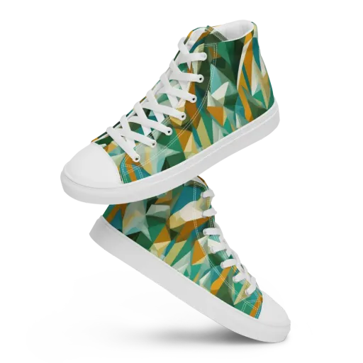 Emerald Facets on a Men's High Top Canvas Shoes