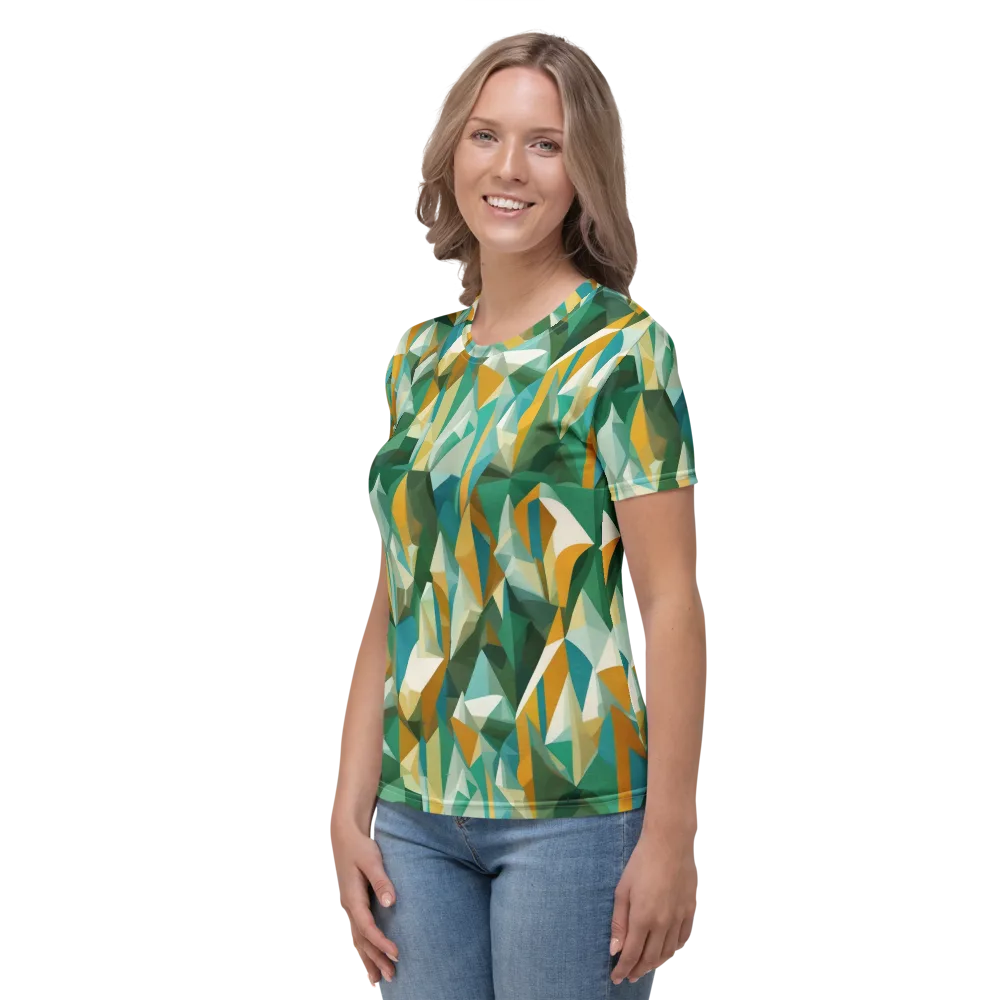Emerald Facets on Women's Crew Neck T-Shirt — Left