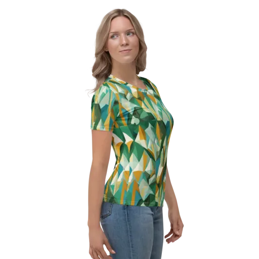 Emerald Facets on a Women's Crew Neck T-Shirt
