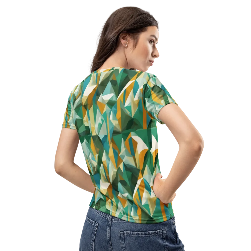 Emerald Facets on Women's Crew Neck T-Shirt — Back