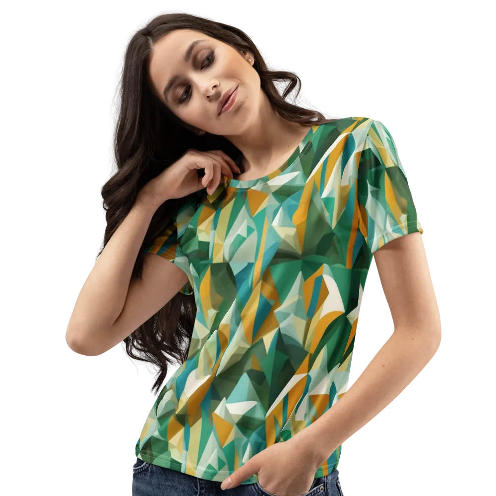 Emerald Facets on Women's Crew Neck T-Shirt — Left Front