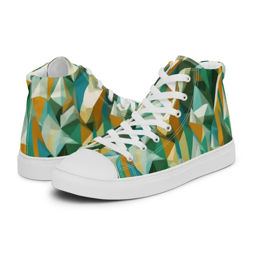 Emerald Facets on a Women's High Top Canvas Shoes