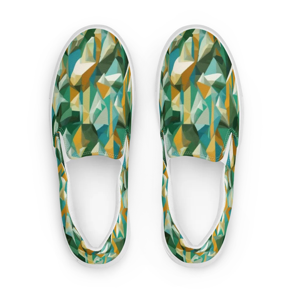 Emerald Facets on Men's Slip-On Canvas Shoes — Front