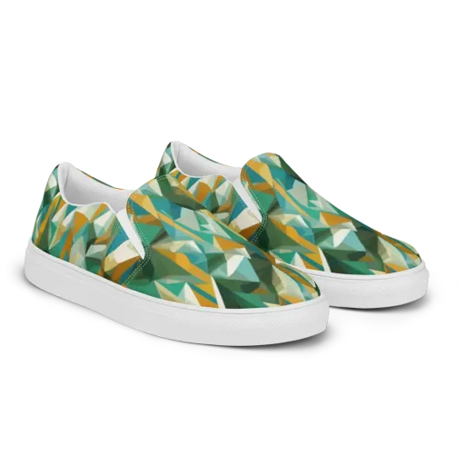 Emerald Facets on a Men's Slip-On Canvas Shoes