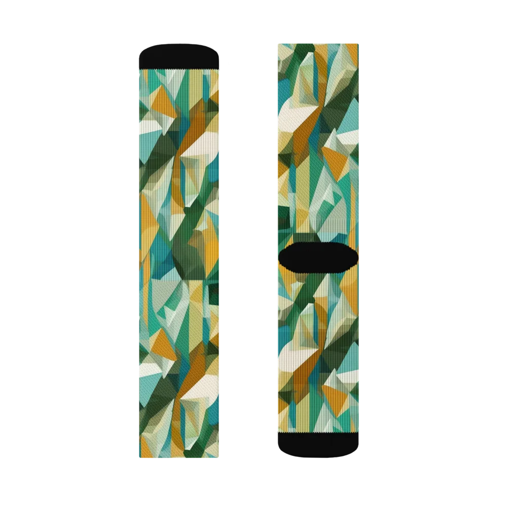 Emerald Facets on Socks — Left Sock