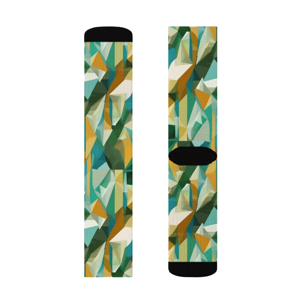Emerald Facets on Socks — Right Sock