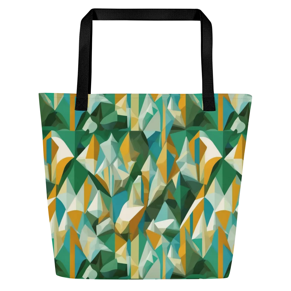 Emerald Facets on Large Tote Bag W/ Pocket — Front