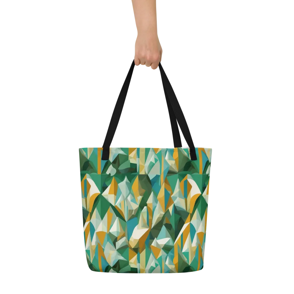 Emerald Facets on Large Tote Bag W/ Pocket — Front