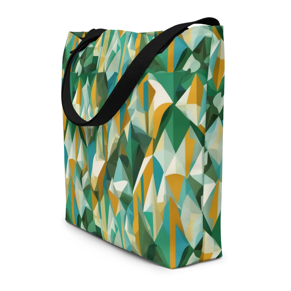 Emerald Facets on Large Tote Bag W/ Pocket — Front