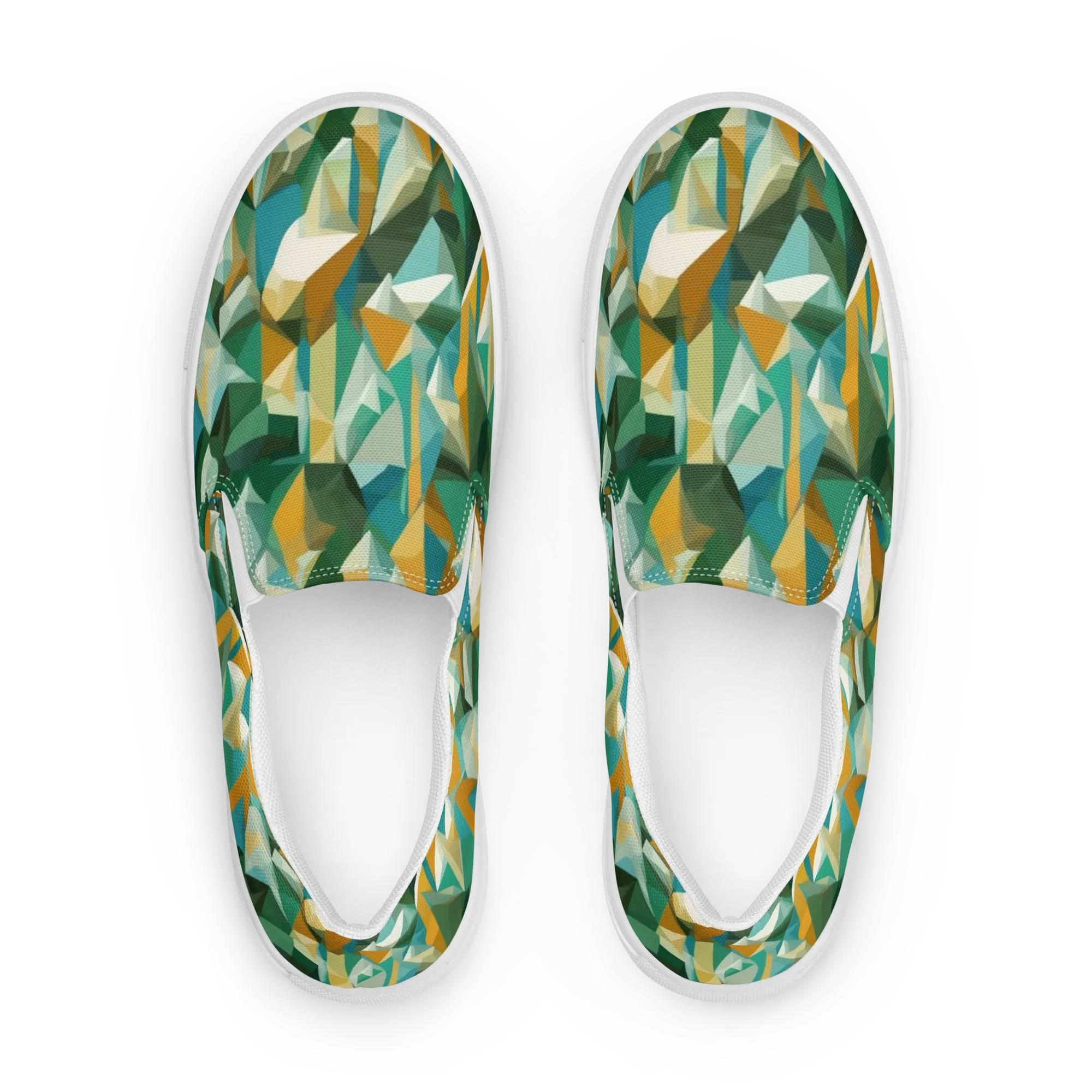 Emerald Facets on Women's Slip-On Canvas Shoes — Front