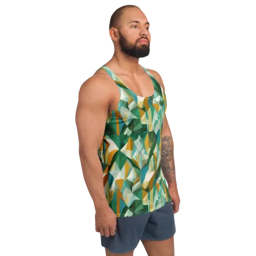 Emerald Facets on a Men's Tank Top