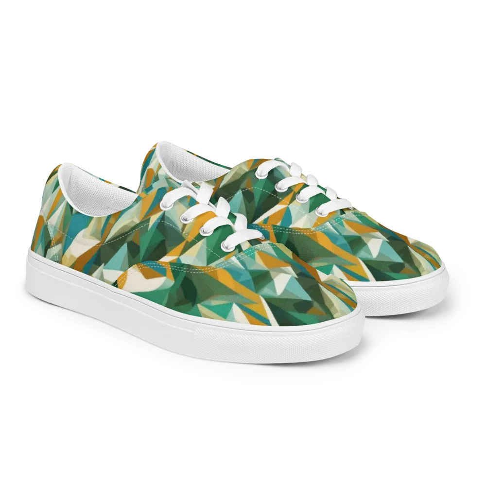 Emerald Facets on Men's Lace-Up Canvas Shoes — Right Front