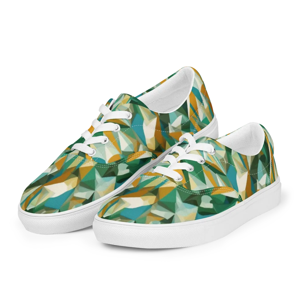 Emerald Facets on Men's Lace-Up Canvas Shoes — Left Front