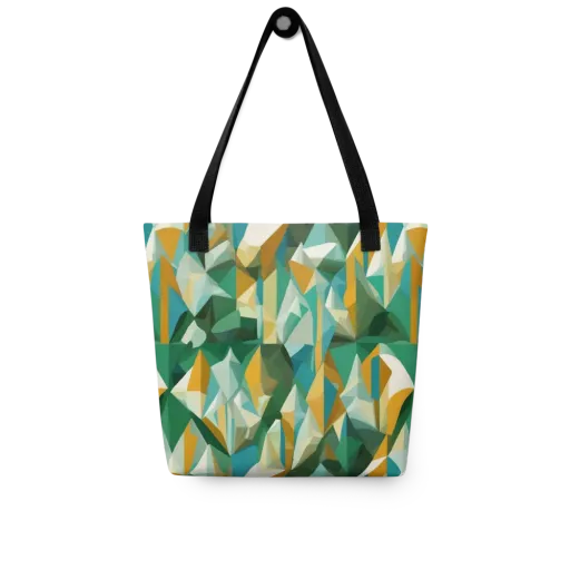 Emerald Facets on a Tote Bag