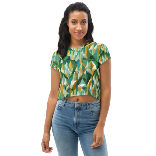 Emerald Facets on a Crop Tee