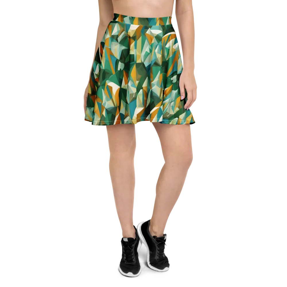 Emerald Facets on Skater Skirt — Front