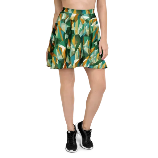 Emerald Facets on a Skater Skirt