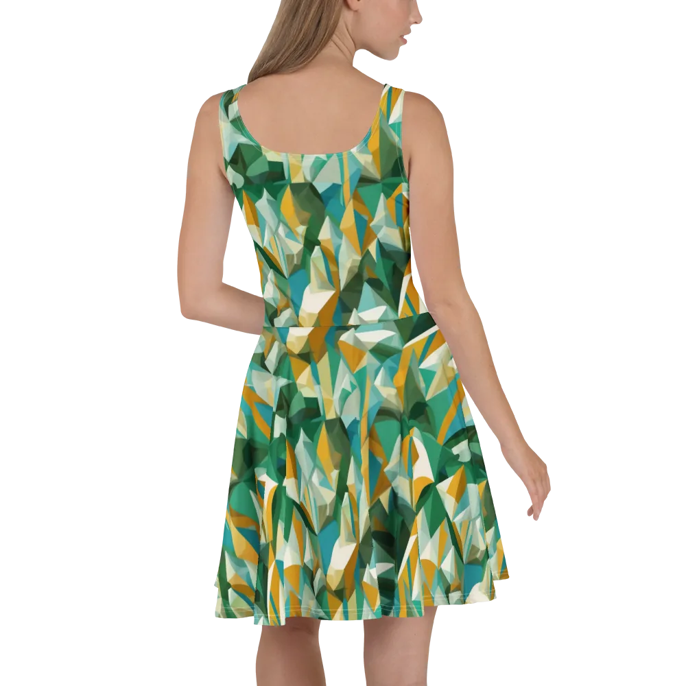 Emerald Facets on Skater Dress — Back