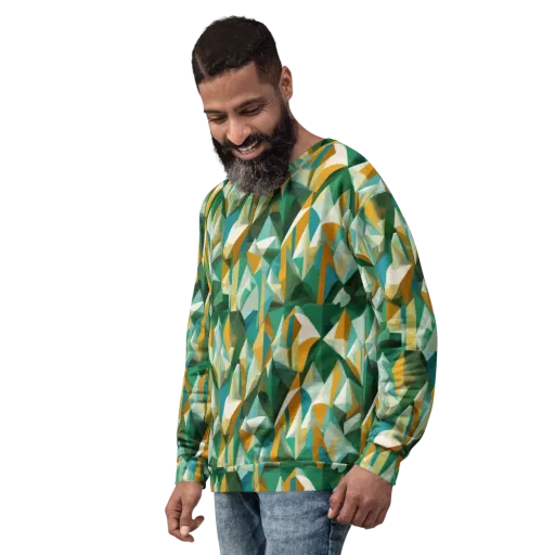 Emerald Facets on a Sweatshirt