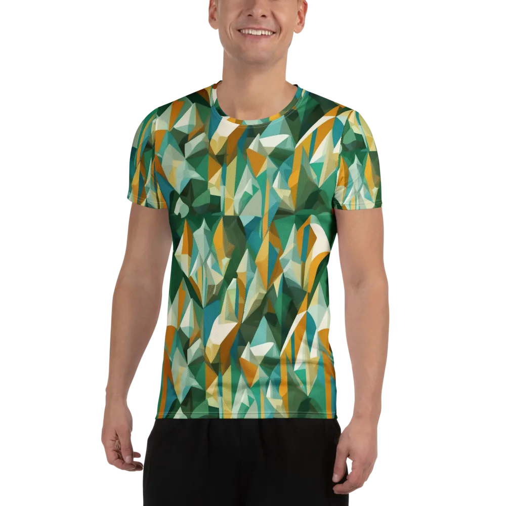 Emerald Facets on Men's Athletic T-Shirt — Front