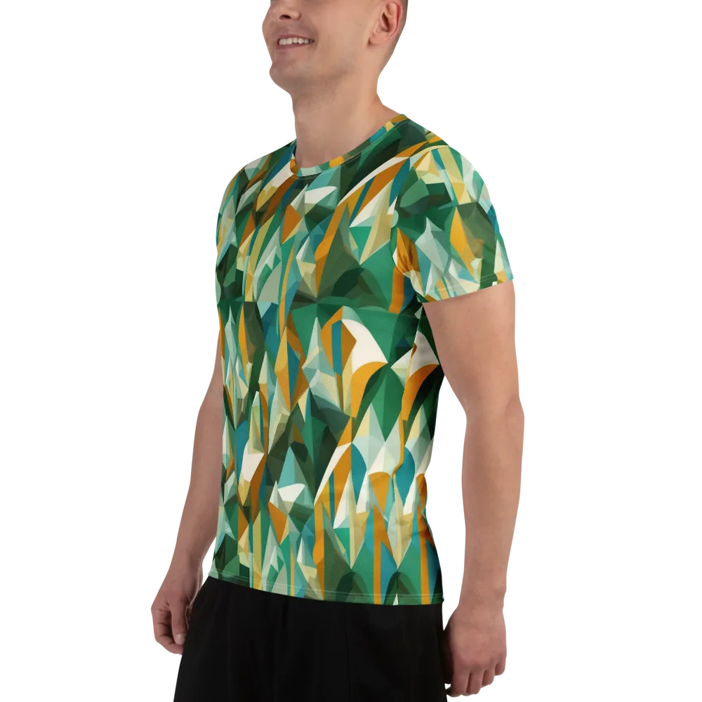 Emerald Facets on Men's Athletic T-Shirt — Left