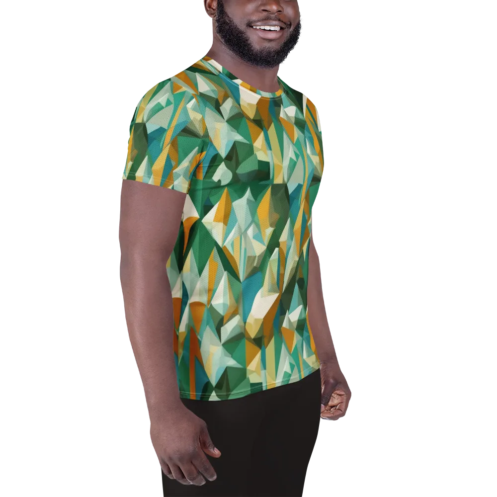 Emerald Facets on Men's Athletic T-Shirt — Right