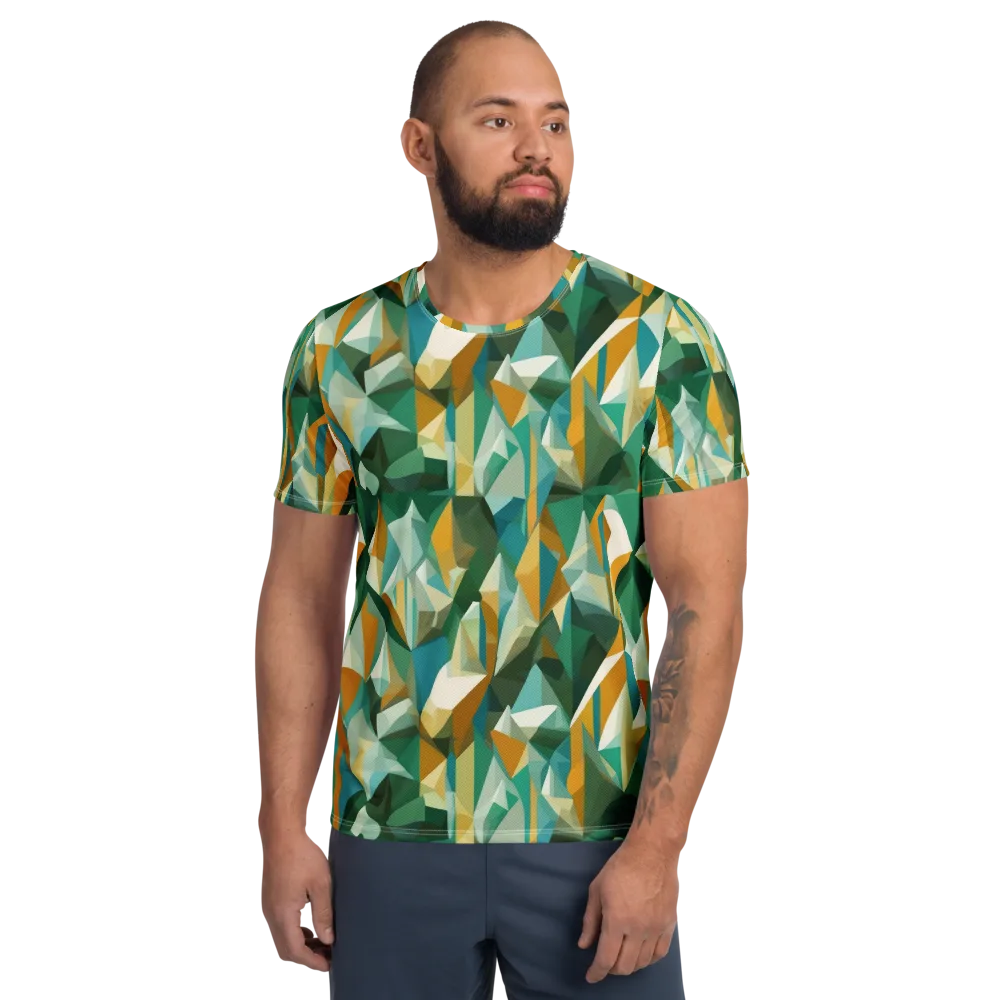 Emerald Facets on Men's Athletic T-Shirt — Front