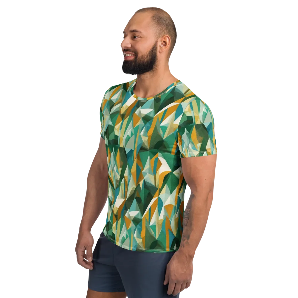 Emerald Facets on Men's Athletic T-Shirt — Left