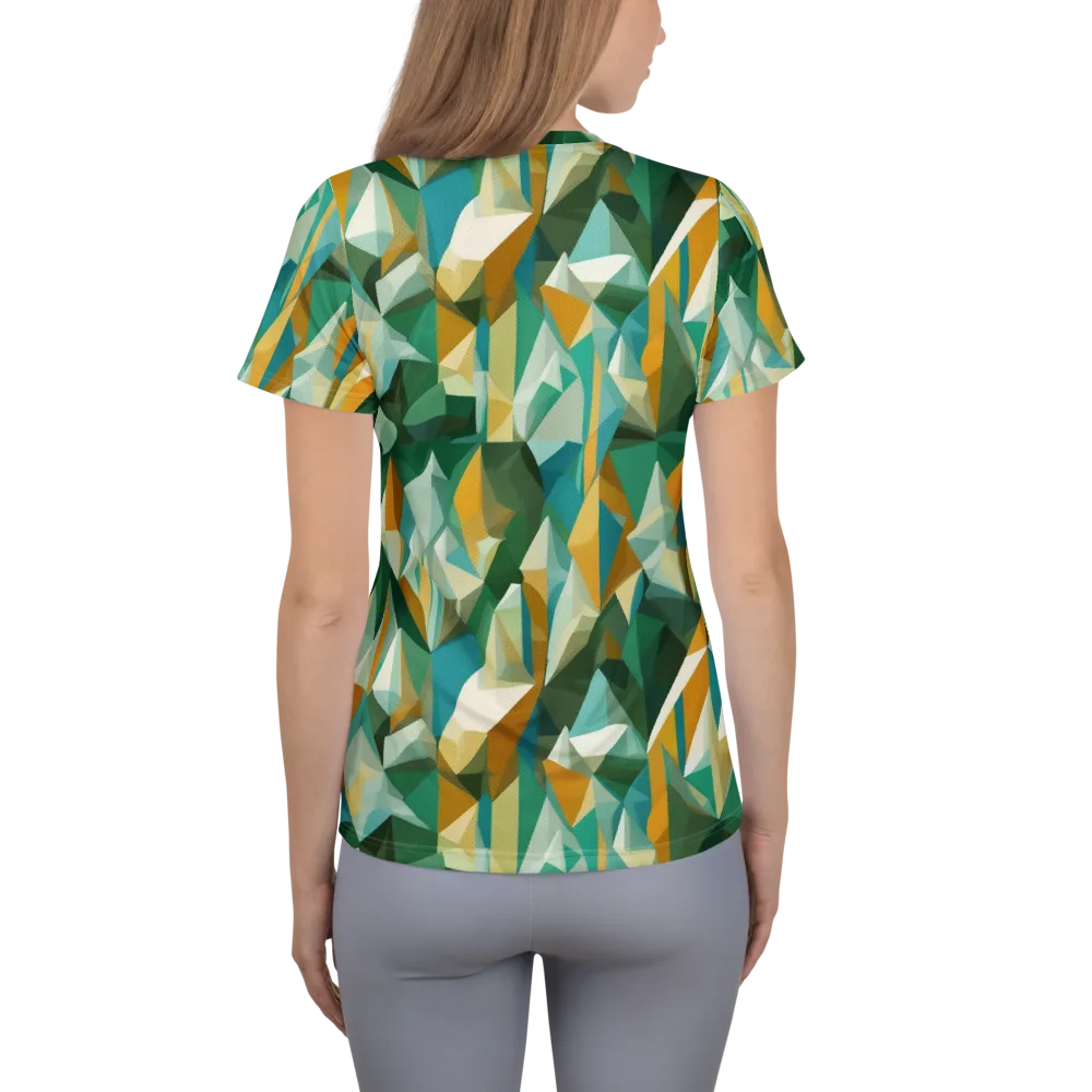 Emerald Facets on Women's Athletic T-Shirt — Back