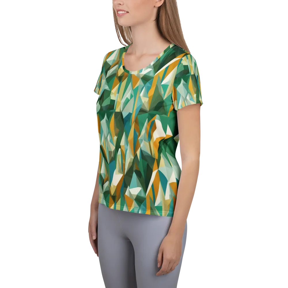 Emerald Facets on Women's Athletic T-Shirt — Left
