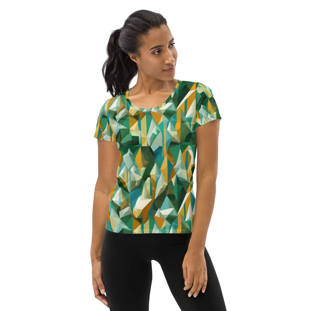 Emerald Facets on Women's Athletic T-Shirt — Front