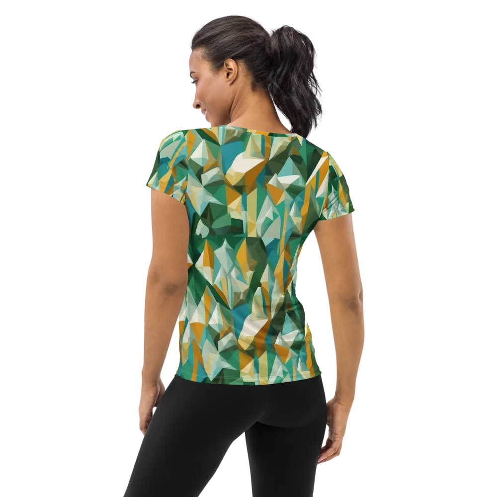 Emerald Facets on Women's Athletic T-Shirt — Back